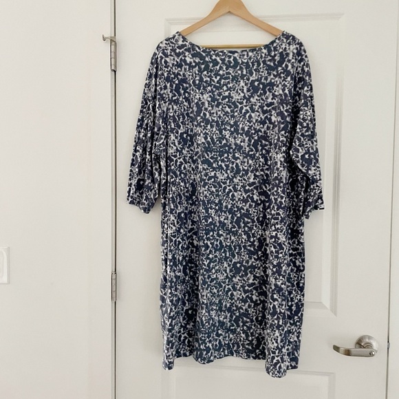 J. Jill Pure Jill Modal Cotton Marbled Gray Printed Shift Dress Casual 4X - Picture 6 of 6